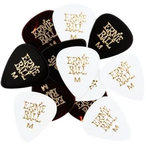 Ernie Ball EB-9178 Cellulose Picks Medium, Mixed, 12 pk